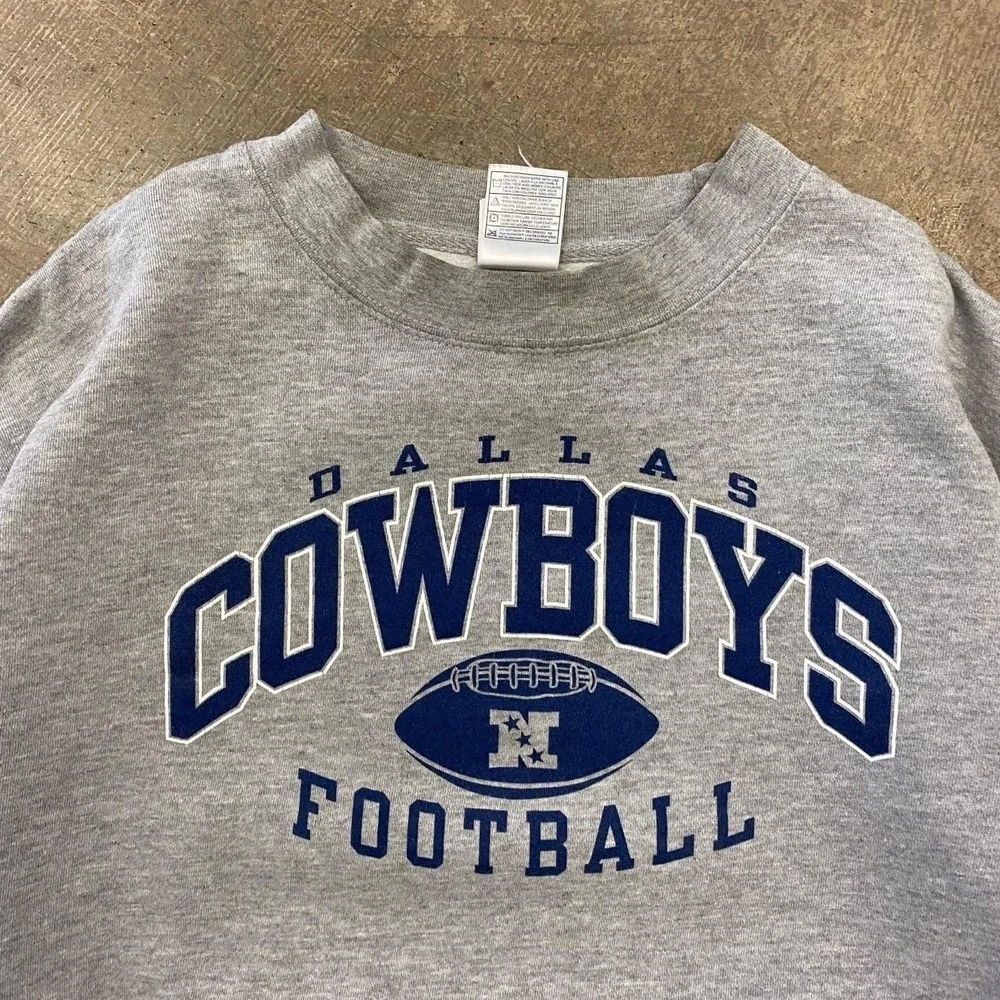 Vintage NFL Dallas Cowboys Football Grey Crewneck Sweatshirt Size Large